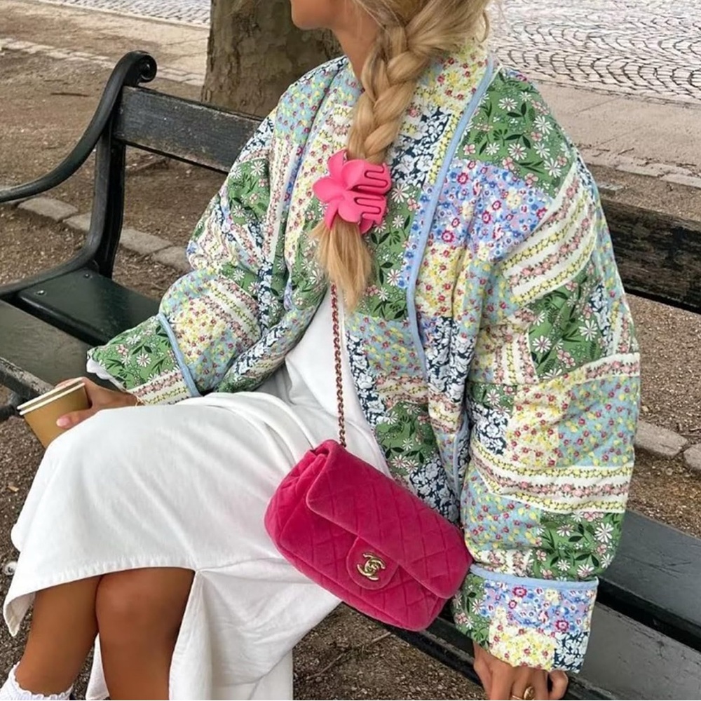 Floral printed Patchwork Jacket - Picture 6 of 6